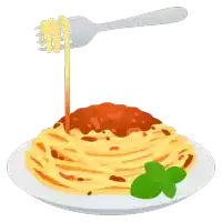 a plate of spaghetti with sauce and a fork