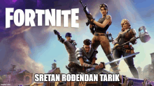 a poster for the video game fortnite shows a group of soldiers