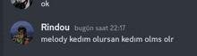 a screenshot of a text message with a picture of a person and the words `` melodi kedim olursan kedim olms or ''