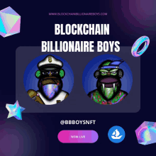 a poster for blockchain billionaire boys shows two monkeys