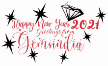 a greeting card that says happy new year 2021 greetings from gemindia