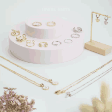 a display of jewel nista jewelry on a table