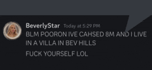 a screenshot of a message from beverly star at 5:29 pm