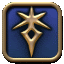 a blue and gold icon with a star in the middle .