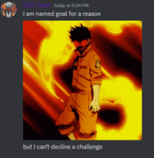 a screenshot of a discord conversation between dj d. goat and someone named goat for a reason