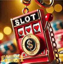 a slot machine with hearts and a dollar symbol on it