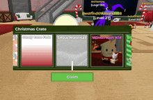 a christmas crate with candy cane fade and snow material