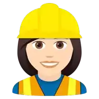 an icon of a woman wearing a hard hat and safety vest