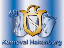 a logo for karneval hakenberg shows a shield and wheat