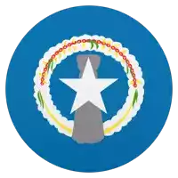 a blue circle with a white star in it