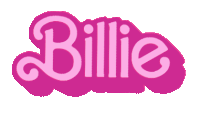 a pink billie logo with a shadow on a white background