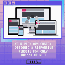 a very own custom designed and responsive website for only rm155,00 nett