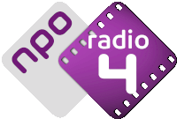 a purple and white npo radio 4 logo on a white background