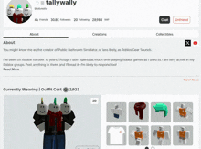 a blurred image of tallywally 's account on roblox