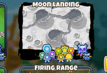 a game called moon landing has a firing range