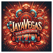 a poster for jayavegas situs slot88 gacor with a slot machine