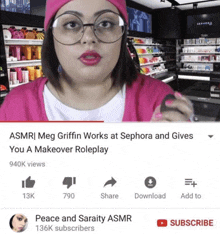 asmr meg griffin works at sephora gives you a makeover roleplay