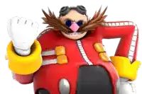 a cartoon character with a mustache and goggles giving a thumbs up