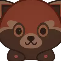 a cartoon drawing of a red panda with a heart on its nose