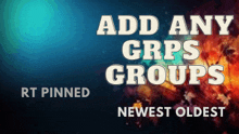 a poster that says add any grps groups