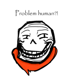 a drawing of a skeleton with the words problem human below