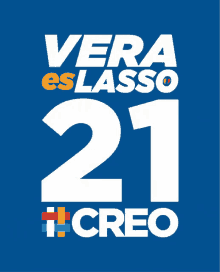 vera eslasso 21 i creo logo on blue background