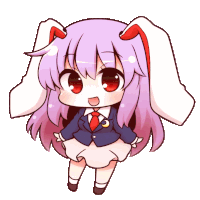 a little girl with purple hair and red eyes is wearing a suit and tie