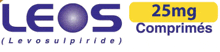 a blue and yellow logo for leos 25mg comprimés levosulpiride