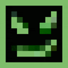 it looks like a minecraft character with a green face .