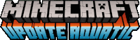 a logo for minecraft update aquatic with a white background