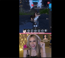 a girl is playing a video game with the name lanaracee