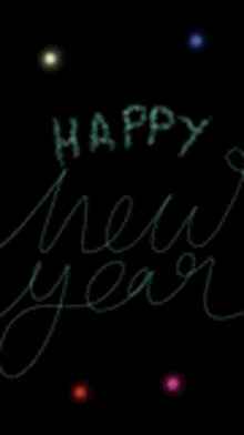 a black background with the words happy new year written on it