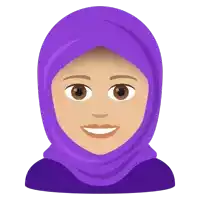 a woman wearing a purple head scarf is smiling