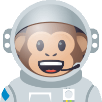 a monkey wearing a space suit with a microphone