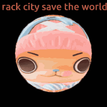 a poster that says rack city save the world in red letters