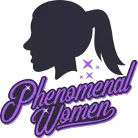 a logo for phenomenal women with a silhouette of a woman 's face