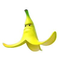 a banana peel with a face on it