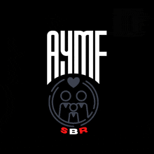 a logo for ayme sbr with a heart in the center