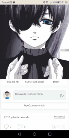 a screenshot of a turkcell phone with a picture of a boy on it