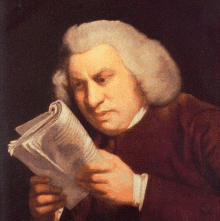 a man in a wig is reading a newspaper in a painting