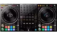 a pioneer dj controller with two turntables and a mixer .