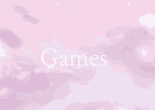 a pink background with the word games in white letters