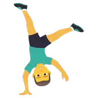 a cartoon of a man doing a handstand on his head