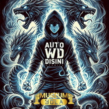 a man in a hoodie with the words auto wd disini written on it