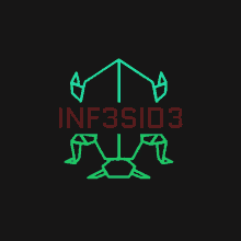 a logo that says inf3sid3 with a frog in the middle