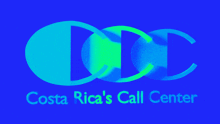 a logo for costa rica 's call center is blue and green