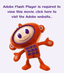 an advertisement for adobe flash player shows a monkey