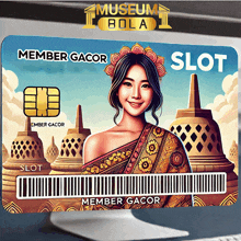 a museum bola slot card with a woman on it