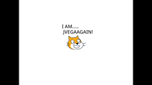 a picture of a cat with the words i am jvega again written below it