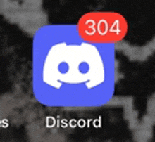 a blue discord icon with a red notification that says 304